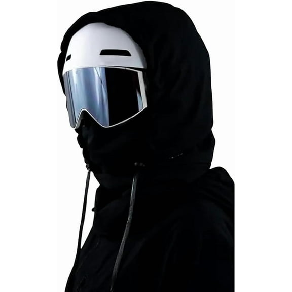 2026 Upgrade Ski Mask – Thermal Fleece Hoodie Mask, Waterproof Balaclava 3-in-1 Hood with Drawstring, Helmet Compatible Unisex Winter Mask for Skiing, Snowboarding, Cycling