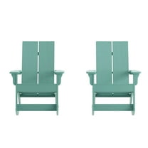 Flash Furniture Finn Dual Slat Back Adirondack Rocking Chair Sea Foam 2/Pack (JJC14709SFM2)