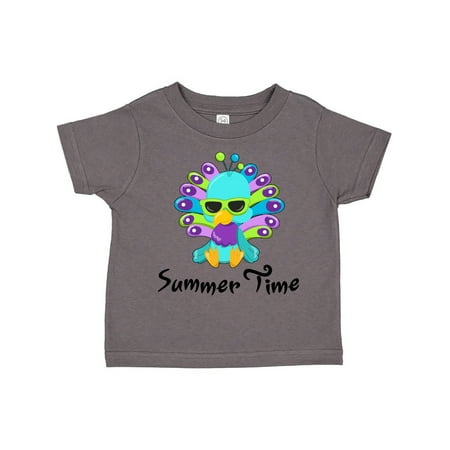 

Inktastic Summer Time- cute peacock in sunglasses Gift Toddler Boy or Toddler Girl T-Shirt