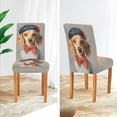 thumbnail image 3 of Yayeee 4 Pack Dining Chair Covers Stretch Parson Chairs Slipcovers Seat Protector, Yellow Dog Artist, 3 of 6