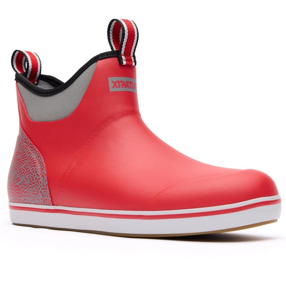 Botas Ankle Deck Collection Xtratuf Tailgate para hombre, color rojo y gris