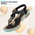 thumbnail image 5 of Littleplum Womens Elegant Rhinestone Sandals Comfortable Arch Support Summer Breathable Sanadals for Women,Black,Size 10, 5 of 7