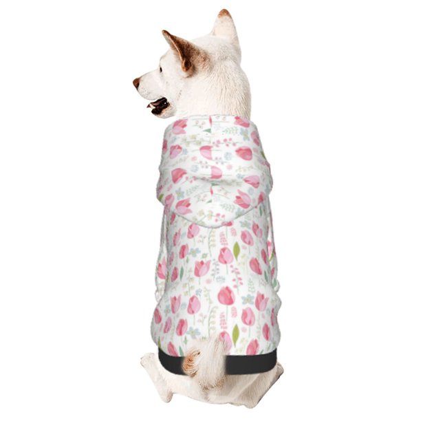 Balery Tulips Flowers Sudadera con Capucha para Perros Pequeños – Ropa para Mascotas, Disfraz para Perros y Gatos, Ideal para Fiestas y Cosplay-X-Large