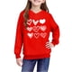thumbnail image 5 of Sudadera con capucha y estampado de corazón de San Valentín, sudadera de manga larga para niños y niñas, chaqueta para niñas de talla mediana y grande., 5 of 7