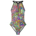 thumbnail image 2 of Fun Neon Paint Swimsuit Multicolor Splatters One-Piece Swimwear Push Up Korean Fashion Bathing Suits Sexy Holiday Pool Swimsuits, 2 of 6