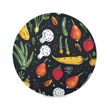 

Round Plate Mat 15.4x15.4 Inchesx6 Placemat Table Mat Kitchen Mat Coffee Mat Fabric Thick Strong Wear-Resistant Heat Resistance Colored Vegetable