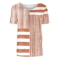 thumbnail image 5 of Nmnitkp Women's Tops, Tees & Blouses Striped Geometric Print Crew Neck Short Sleeve T-Shirt, Oversized Loose Fit Casual Summer Tops for Daily Wear Orange,2XL, 5 of 5