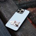 thumbnail image 4 of WIRESTER Shockproof Soft Rubber Cover Case for Apple iPhone 15 Pro 6.1" 2023, French Bulldog Dog Lying Down Looking Up On Pale Aqua Background, 4 of 5