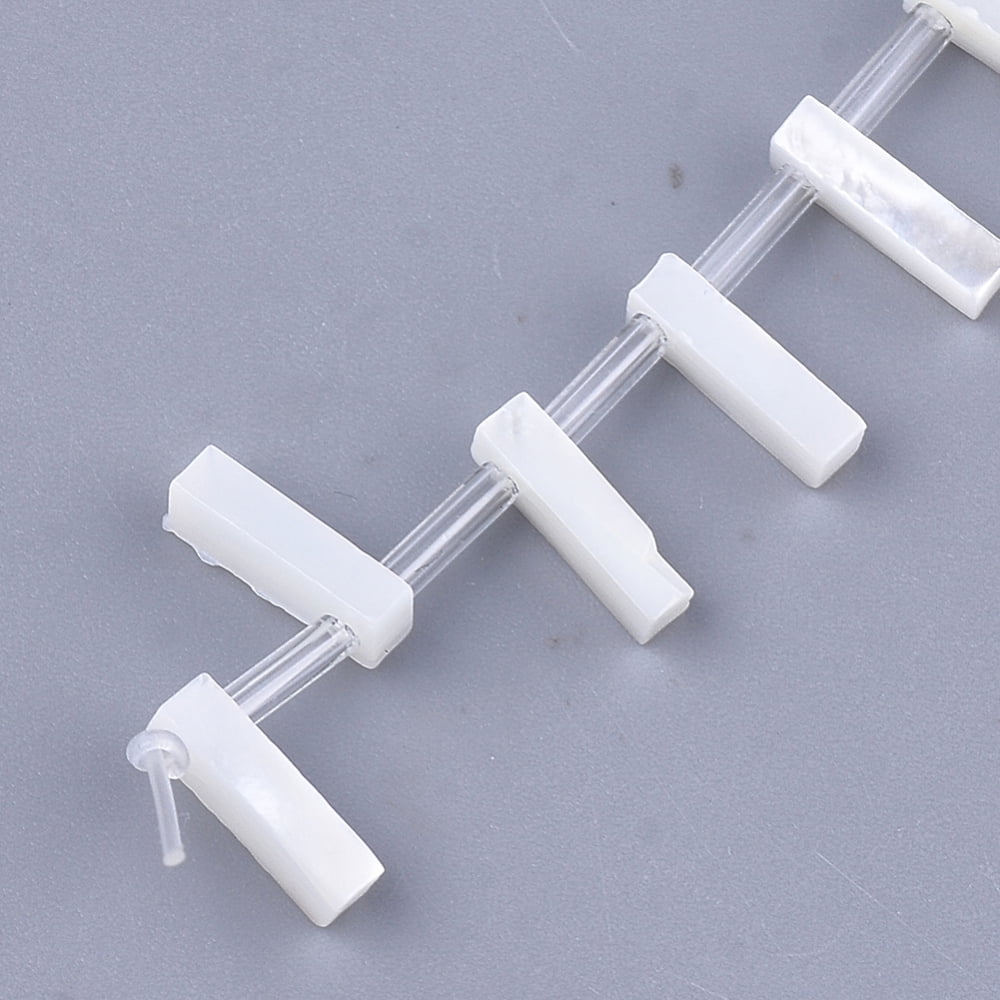 Natural Sea Shell Beads White Shell Mother of Pearl Shell Top Drilled Beads Letter.I 10x2.5~11.5x3mm Hole: 0.8mm