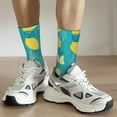 thumbnail image 6 of Pofeuu Lemon Blue Print Crew Socks, Adult Running Hiking Socks for Youth and Adult, 6 of 6