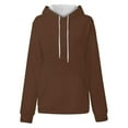 thumbnail image 4 of Womens Hooded Sweatshirts, Hoodies for Women Fall Fashion Loose Fit Solid Color Long Sleeve Pullover with Pockets, 4 of 4