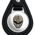 thumbnail image 3 of Power Rangers White Ranger Helmet Black Leather Keychain, 3 of 5