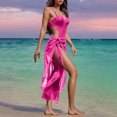 thumbnail image 5 of Women's Swimwear One Piece Fully Covered Solid Color Fashion Sexy No Buckle Adjustable Backless Bikinis Sets, 5 of 7