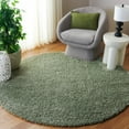 thumbnail image 2 of SAFAVIEH Lindsay Deborah Solid Polyester Shag Area Rug, Green, 6'7" x 6'7" Round, 2 of 7
