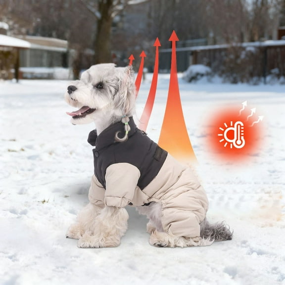 Gytml Cold-Resistant Full Body Dog Winter Coat, Warm Four Legs Covered Windproof Dog Jacket For Small To Large Dogs, Turtleneck Dogs Snowsuit, Pet Cold Weather Clothes E-2XL