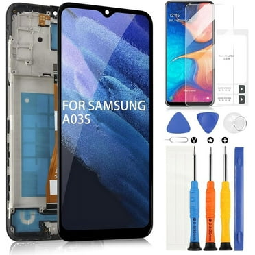 LCD Display for Samsung Galaxy A03s Screen Replacement A03S with Frame Compatible with A03s A037U SM-A037U A037U A037U1 162mm Version Touch Digitizer Full Assembly with Repair Tools