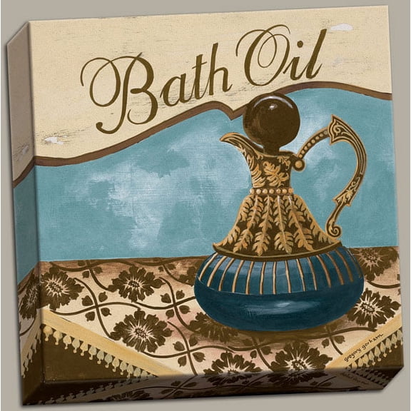 Canvas Bath Accessories II Elegant Make-Up Room Cool Powder Bedside Wall Art Bathroom Retro 12x12