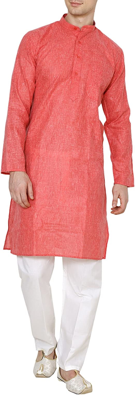 Royal Kurta Men's Linen Khadi Kurta Pyjama Set (44, Black)