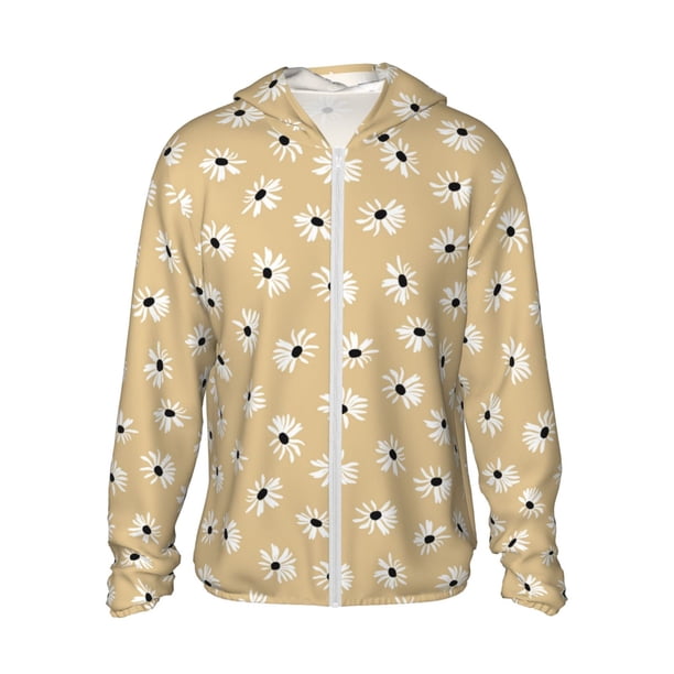 Fotbe Daisies Flowers Chaqueta con Protección Solar UPF 50+ para Hombre y Mujer, Camisa con Capucha y Bolsillos-XX-Large