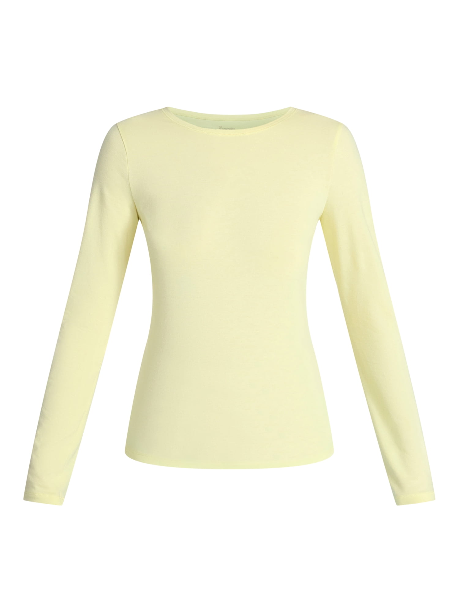 No Boundaries Crewneck Tee with Long Sleeves, Women's & Women's Plus XXS-4X