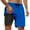 Blue, variant on HOWPAY Mens Swim Trunks Solid Color Quick Dry Elastic Waist Drawstring Swimsuits with Compression Liner Summer Loose Fit Bathing Suit Army Green L