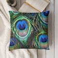 thumbnail image 3 of SHANXI Peacock Feathers Invasion Throw Pillow Covers Sofa Pillowcase Car Square Throw Pillowcases Home Decoration 22x22in, 3 of 5