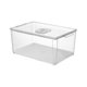 thumbnail image 4 of Contenedor de almacenamiento para refrigerador, transparente, con tapa, bandeja de drenaje, organizador para refrigerador 34x22x15cm, 4 of 9