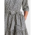 thumbnail image 5 of Time and Tru Women's Cotton Tiered Mini Dress with Ruffle Hem, Sizes XS-XXXL, 5 of 6