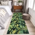 thumbnail image 5 of Watercolor Tropical Plant Area&nbsp;Rug 2x6ft Retro Green Palm Leaf Non-Slip&nbsp;Washable Square&nbsp;Rugs Soft Felt Indoor Floor Mat for Bedroom Kitchen Living Room Bathroom, 5 of 9