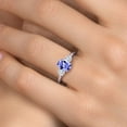 thumbnail image 4 of Gem Stone King 925 Sterling Silver Ring Tanzanite Moissanite (1.62 Cttw), 4 of 7