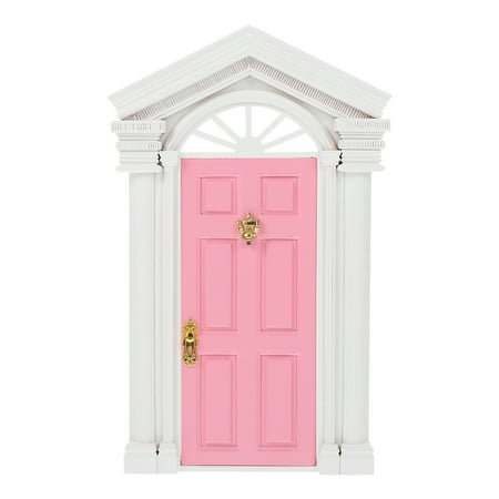 

1pc 1/12 Mini Accessory House Door 6 Grids Miniature Pinnacle Open Wood Door