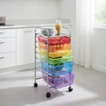 thumbnail image 3 of Spaco 6 Drawers Rolling Storage Cart Organizer-Transparent Multicolor, Craft Organizers and Storage, Multipurpose Organizer Cart for Home, Office, School, 3 of 8