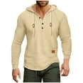 thumbnail image 5 of QHFBli Thermal Men's Hooded Sweatshirt Fall Winter Men Hooded Sweatshirt Long Sleeve Casual Pullover Soft Comfortable Warm Lined Hoodie for Outdoor Khaki XXL, 5 of 9