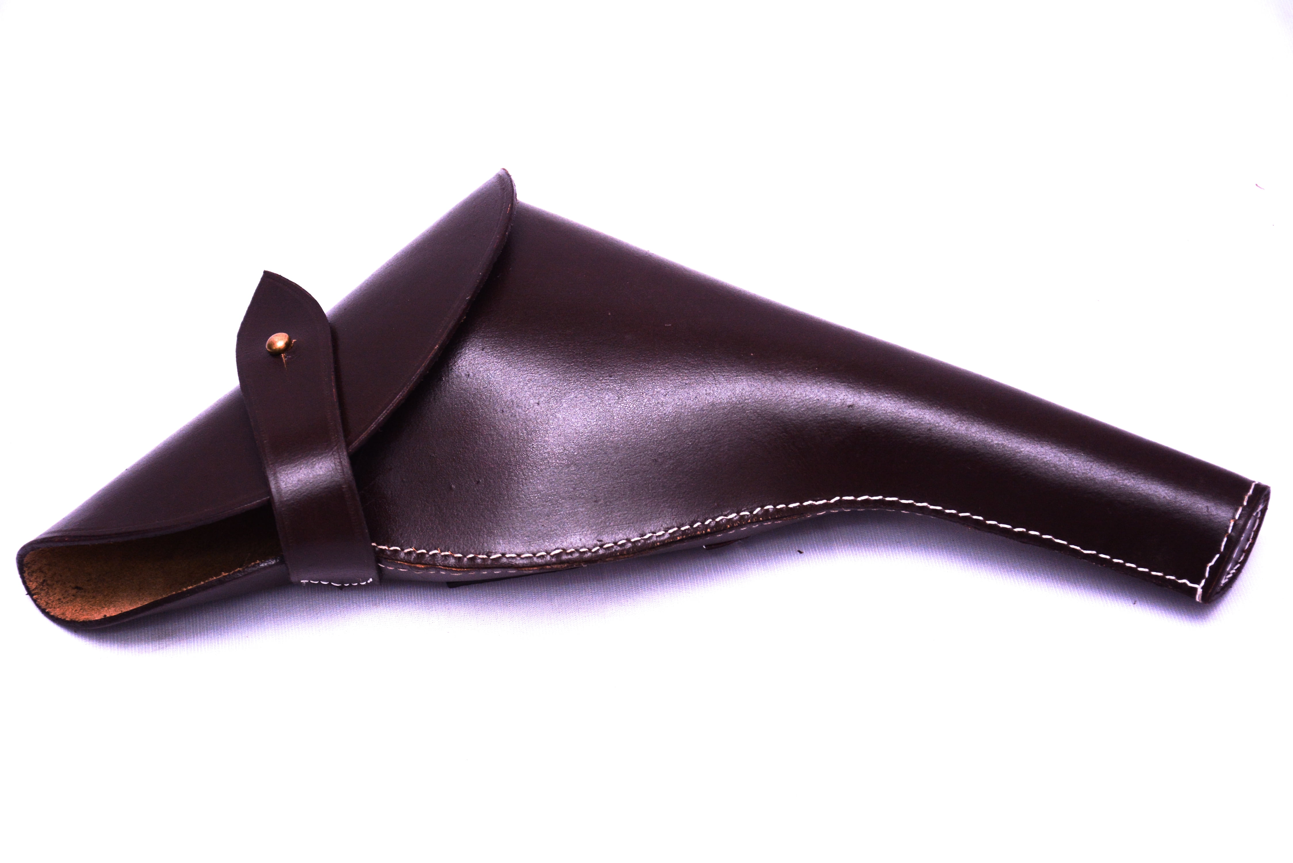 British .455 Webley Leather Holster (Right Hand)- Dark Brown