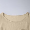 thumbnail image 6 of BRGZLK Men's Linen T-Shirts Solid Color Crewneck Short Sleeve Lightweight Loose Basic Tees Casual Plain Tops with Pocket for Summer Khaki 3XL, 6 of 6