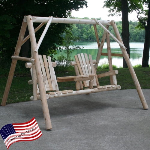 Lakeland Mills Tete-A-Tete Porch Swing with Stand by Lakeland Mills