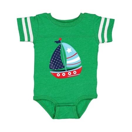 

Inktastic Sailboat Sailing Boat Sails - Red Blue White Gift Baby Boy Bodysuit