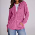 thumbnail image 5 of Sweaters for Women Long Sleeve Knitted Zip Up Hoodies Ribbed Pullover Loose Casual Sweatshirts with Pocket Pink M, 5 of 9