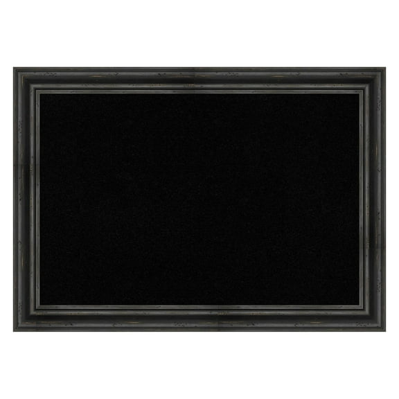 Amanti Art Black Cork Board Wood Framed Rustic Pine Black Bulletin Board 41 in. x 29 in.