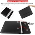 thumbnail image 4 of 3 in 1 Laptop Sleeve Protective PU Leather Case Waterproof Shockproof Magnetic Closure Adjustable Stand Mouse Pad Lightweight 13 Inch Laptop and Tablet Universal Fit Portable Durable, Black, 4 of 8