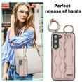 thumbnail image 6 of CCSmaller for Samsung Galaxy S24 Case with Strap Wristband Kickstand, PU Leather Phone Cover with Ring Case for Samsung Galaxy S24 ZWD Rose, 6 of 8