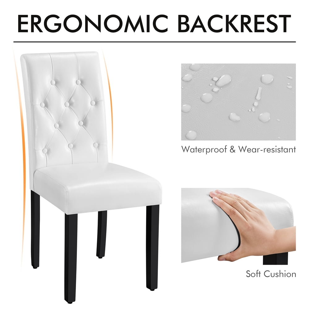 Alden Design Dining Chair, Set of 2, White