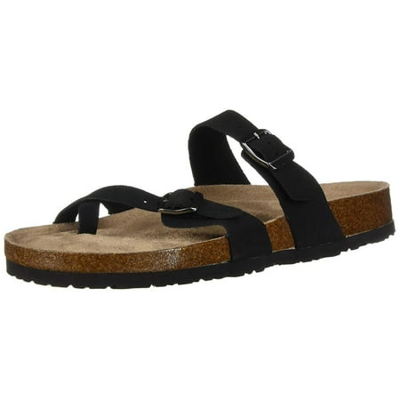 - Skechers Womens Granola Leather Split Toe Casual Slide Sandals