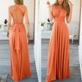 thumbnail image 5 of NXMZXB Dresses for Bridesmaids,Wedding Guest Dresses for Women,Plus Size Wrap Dress Long Maxi Convertible Multiway Dress Orange M, 5 of 9