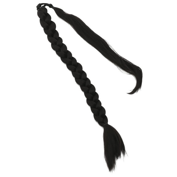 SWETRACE Ponytail Extensions For Women 1Set Braided 80x3cm Black High Temperature Silk For Wedding