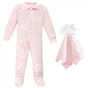 Hudson Baby Infant Girl Flannel Plush Sleep and Play and Security Toy, Girl Cloud, 6-9 Months