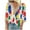 #477-Red, variant on Boho Tropical Print Blouse, Women‘s Flowy 3/4 Sleeve Top with V-Neck & Lace Detail, Comfortable Loose Fit Tee