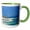 Green/White, variant on 3drose, Sailboat and Sea Birds in Rhode Island, 11oz Two-tone Yellow Mug
