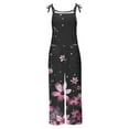 thumbnail image 3 of Vintage Floral Print Bib Pants for Women 2025 Casual Baggy Summer Harem Jumpsuit Spaghetti Straps Plus Size Overalls, 3 of 5