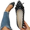 thumbnail image 6 of Puyaiuu Womens Vintage Pointed Toe Polka Dot Bow Flat Slip On Loafer Shoes Daily Fashion Footwear Black 39 Gift, 6 of 9